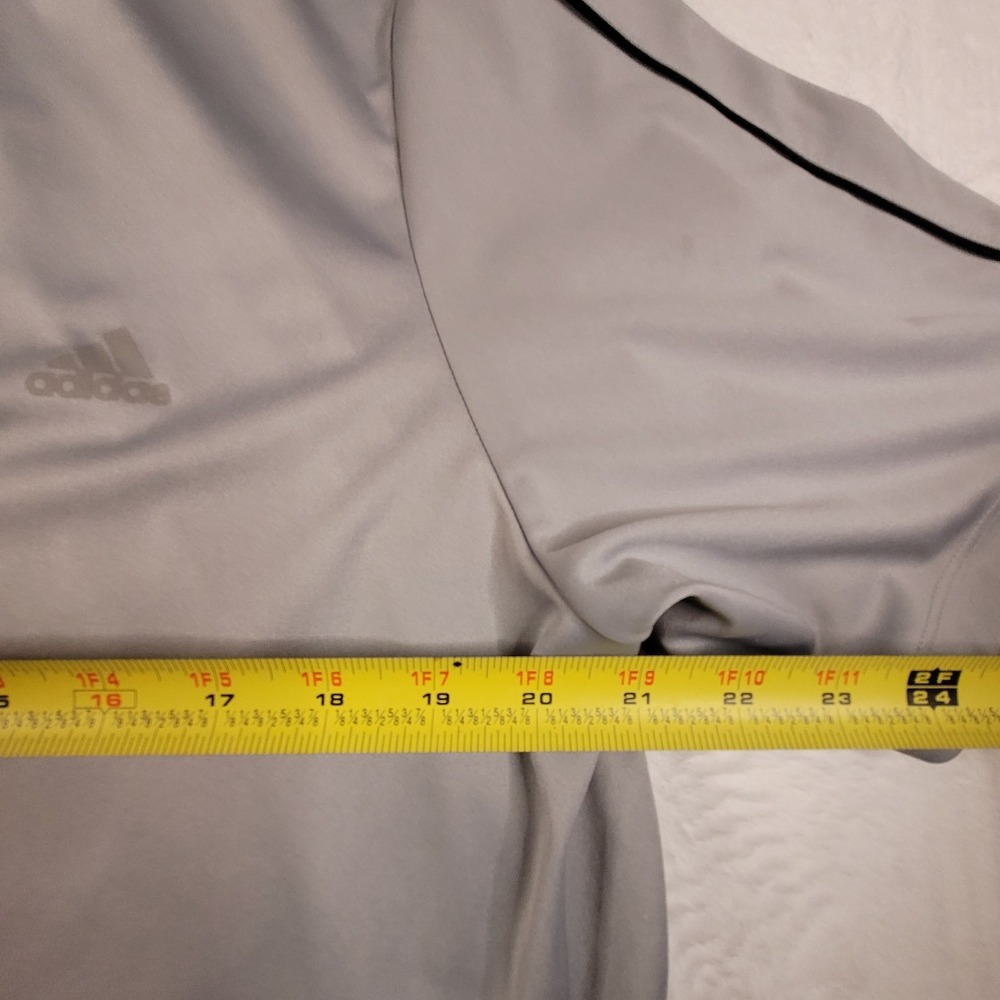 Adidas Men's Gradient Stripe Short Sleeve Golf Polo Shirt Sz XL Gray Black VGC - Picture 6 of 10